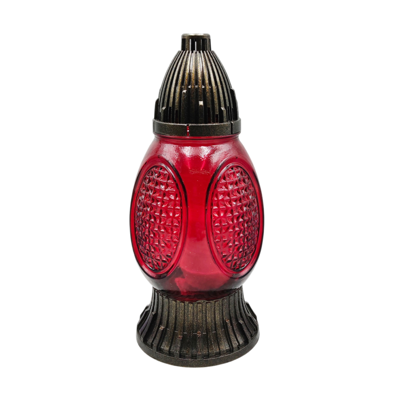 Лампадка скляна середня 574U 20ч Червона