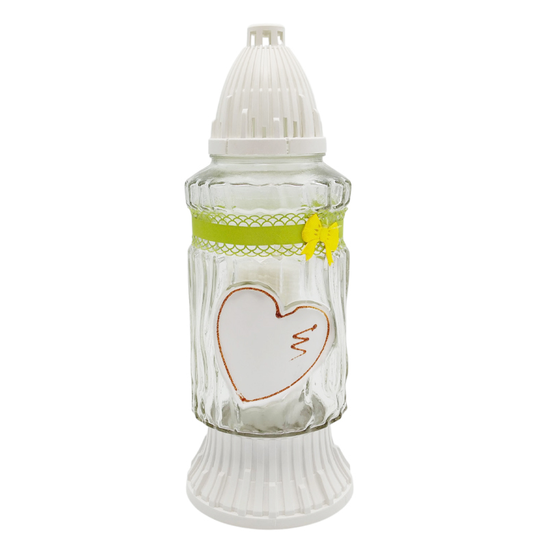 Лампадка середня скляна зі стрічкою 767U 33год