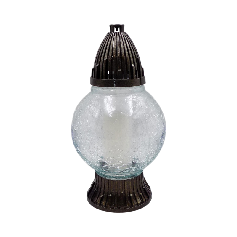 Лампадка скляна середня куля морозиво скло Kula15 33год