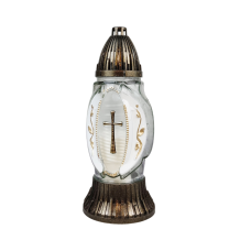 Лампадка середня скляна з хрестом LC1 20год