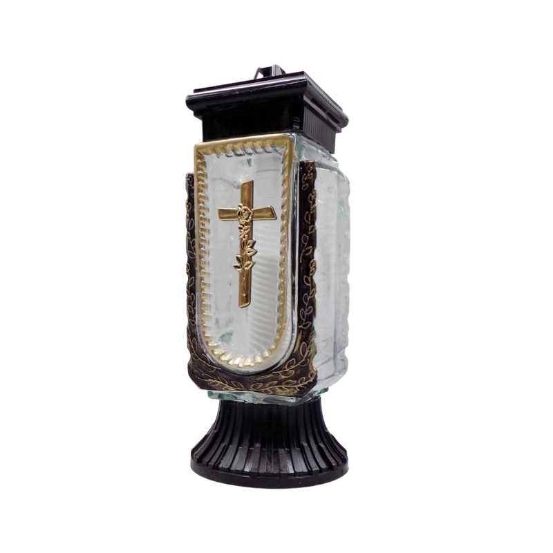 Лампадка скляна середня золотиста LC4 Wazon 45год