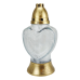 Лампадка скляна у формі серця морожене скло 26 см LM S1