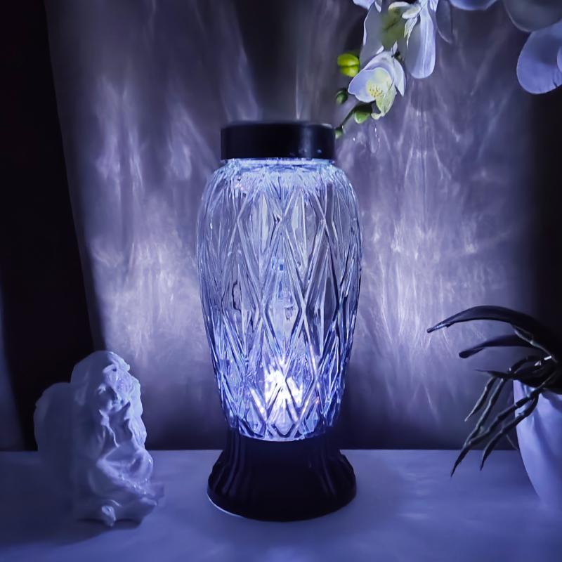 Лампадка на сонячній батареї скляна LP593 Solar Grafit