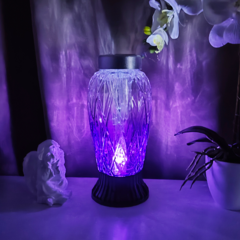 Лампадка на сонячній батареї скляна LP593 Solar Violet