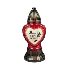 Лампадка скляна серце з написом мала LP925 Tampodruk 20год