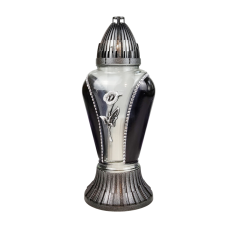 Лампадка скляна середня з калою LPD Sarkofag mini 20год чорна