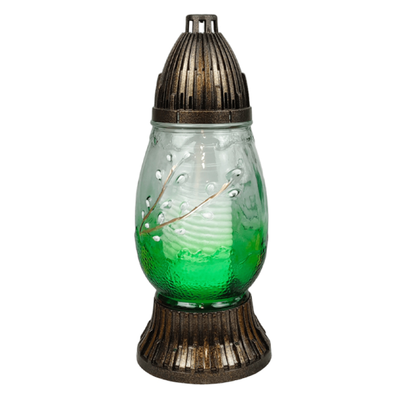 Лампадка скляна середня великоднє яйце мікс LPJ2 Mal 20год зелена