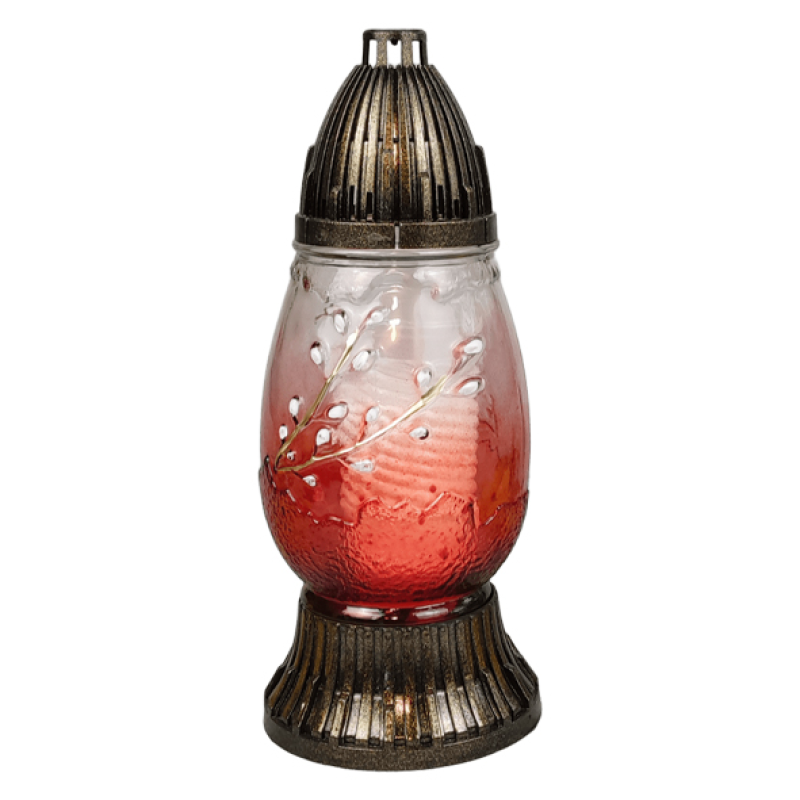 Лампадка скляна середня великоднє яйце мікс LPJ2 Mal 20год червона