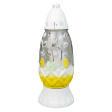 Лампадка середня скляна великодня з вербою LPJ4U Ozdoba 33 год жовта