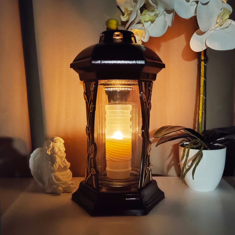 Лампадка класична ексклюзивна чорно-золота Luna R3 GH