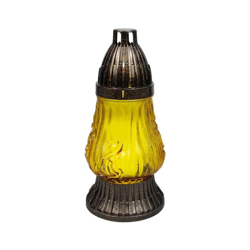 Лампадка скляна маленька мікс Promien mini 14год  жовтий