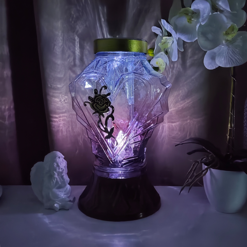 Лампадка велике серце на сонячній батареї Serce Diament Solar Granat