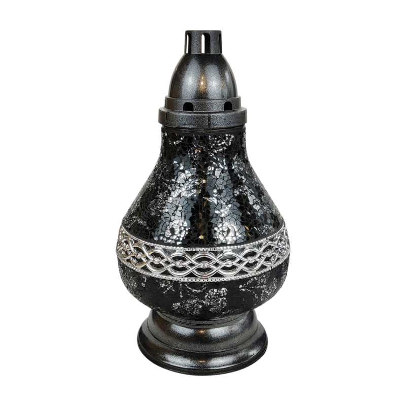 Лампадка скляна елегантна Witraz Karafka чорна
