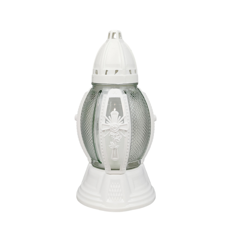 Лампадка скляна середня в ажурному оздобленні 456P