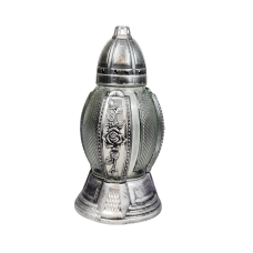 Лампадка скляна середня в ажурному оздобленні графіт 456P