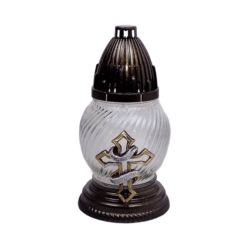 Лампадка мала куля з аплікацією хрест 02Apl 17год