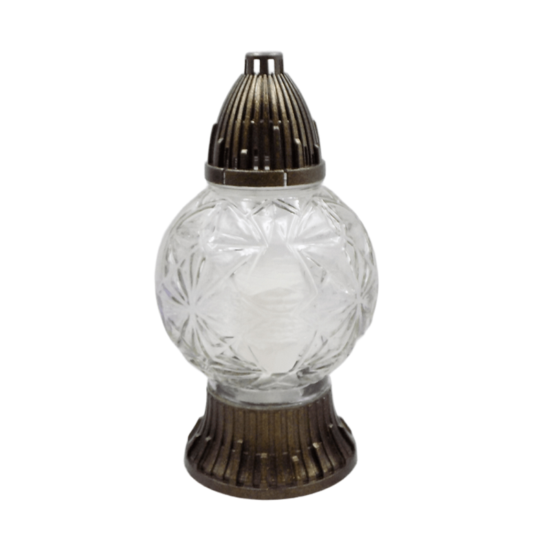 Лампадка скляна куля середня прозора 20год