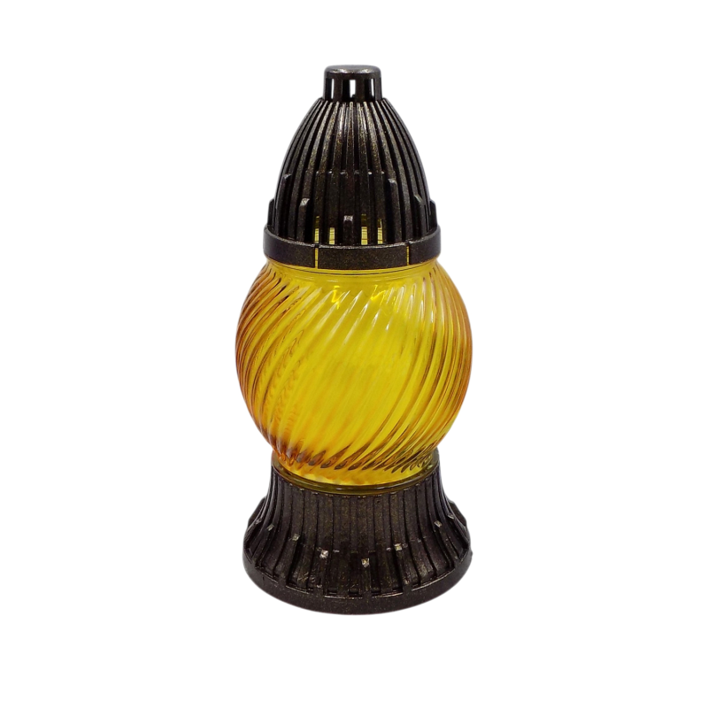 Лампадка скляна куля Світло спіралі 14WKL жовта 17год