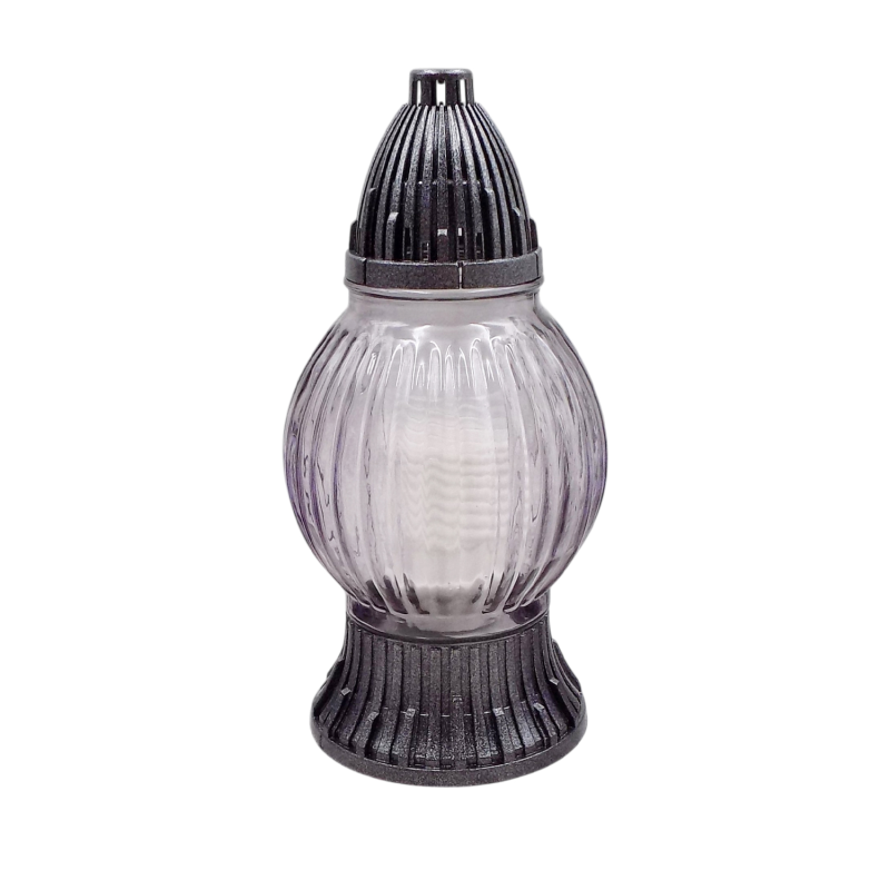 Лампадка скляна середня рельєфна LP492 20год графіт