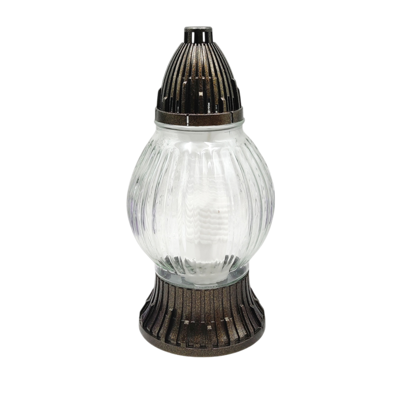 Лампадка скляна середня рельєфна LP492 прозора