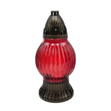Лампадка скляна середня рельєфна LP492 Червона 20год