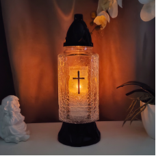 Лампадка скляна середня морожене скло 31см LM Kwadrat