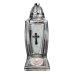 Лампадка меморіальна велика скляна з хрестом 355KA Графіт