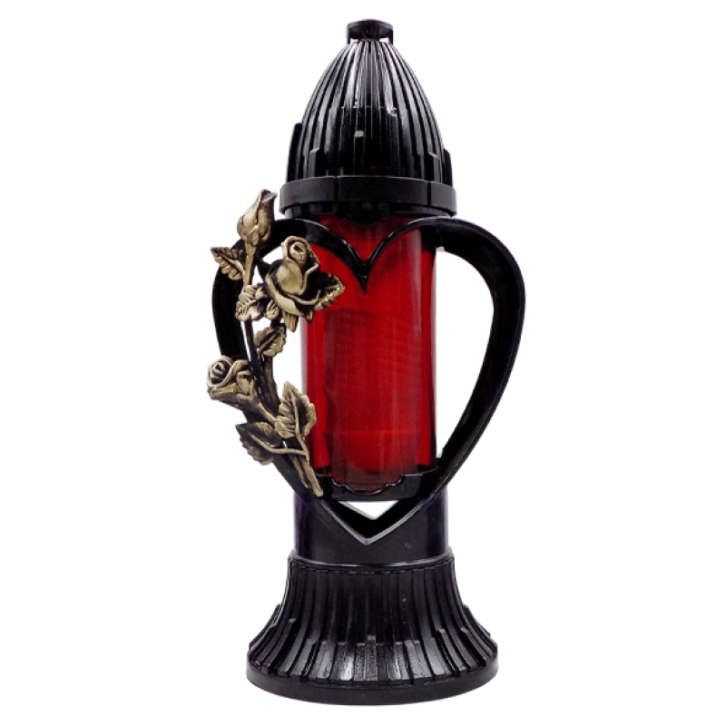 Лампадка середня Пам’ять у серці 3D з червоним склом Лампадка середня Пам’ять у серці 3D з червоним склом