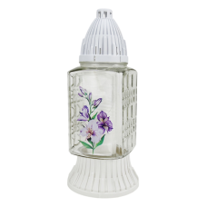 Лампадка скляна середня з ірисами 576U 20 год Фіолет