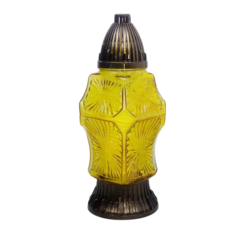 Лампадка скляна середня мікс 768U Czyste 33год жовта