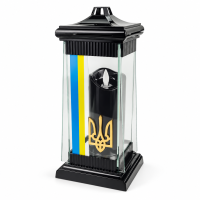 Лампадка скляна середня патріотична для Героїв Art 3T зі свічкою LED