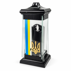 Лампадка скляна середня патріотична для Героїв Art 3T зі свічкою LED