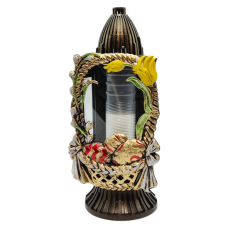 Лампадка середня коричнева Великодній кошик Alleluja Glass Art 33год