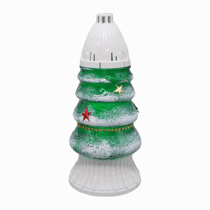 Лампадка скляна новорічна ялинка CH-2 Cyrk 26см