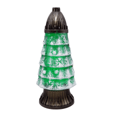 Лампадка скляна ялинка з інеєм CH-2Mal 26см