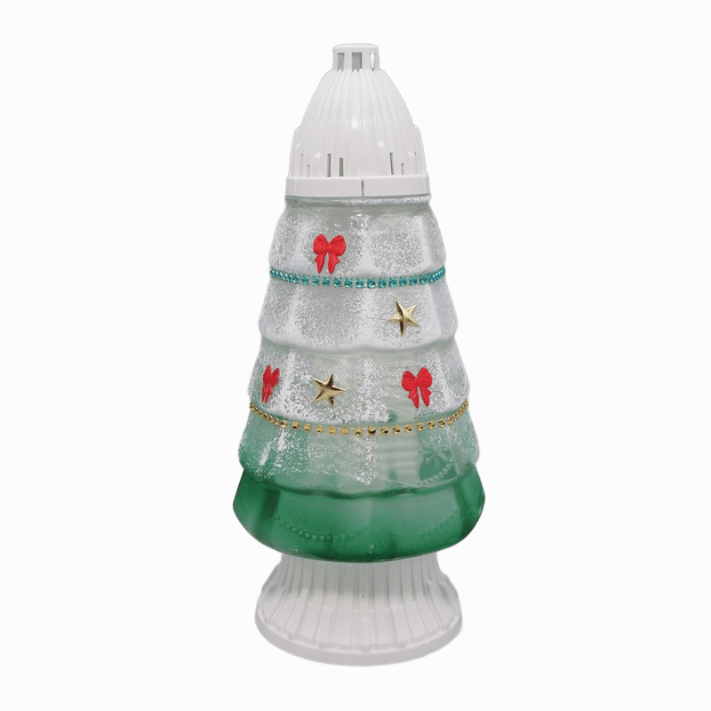 Лампадка скляна новорічна ялинка Різдвяний Візерунок CH-3 Natrzysk 30см