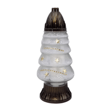 Лампадка новорічна скляна Срібна Зима CH-4 Діамант 33см