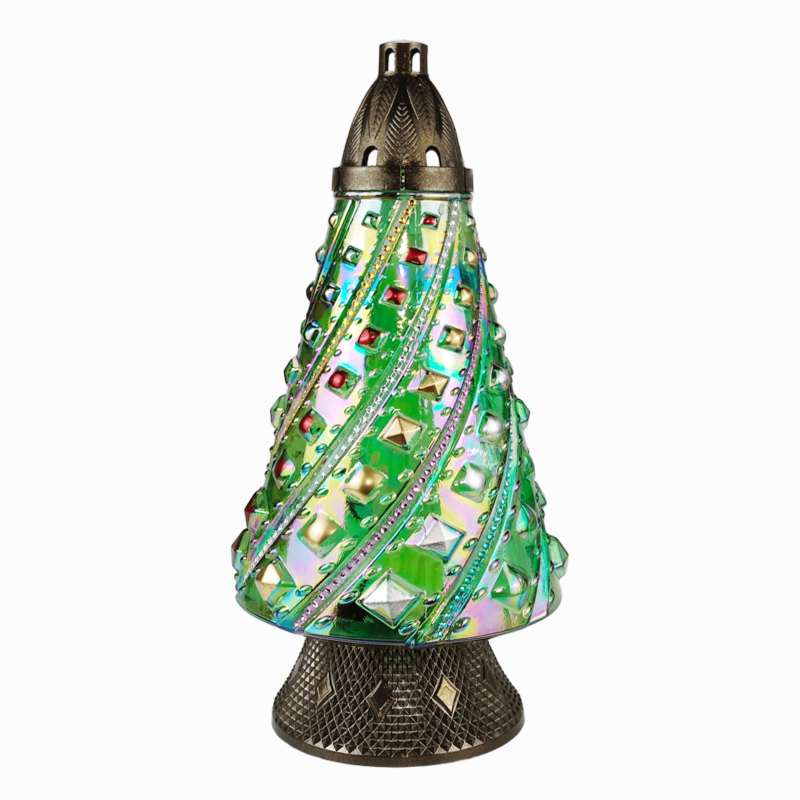 Лампадка новорічна зелена ялинка Кришталевий Вогонь CHT-11