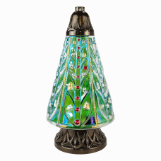 Лампадка зелена ялинка з декором Зимовий Сад Різдва CHT-13
