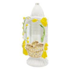 Лампадка середня біла Великодній кошик Glass Art 33год