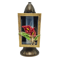 Лампадка середня золотиста Червона кала Glass Art Kapliczka 33год