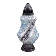 Лампадка скляна середня 45год срібляста Koniaczek