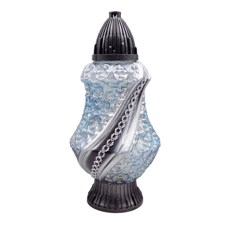 Лампадка скляна середня 45год срібляста Koniaczek