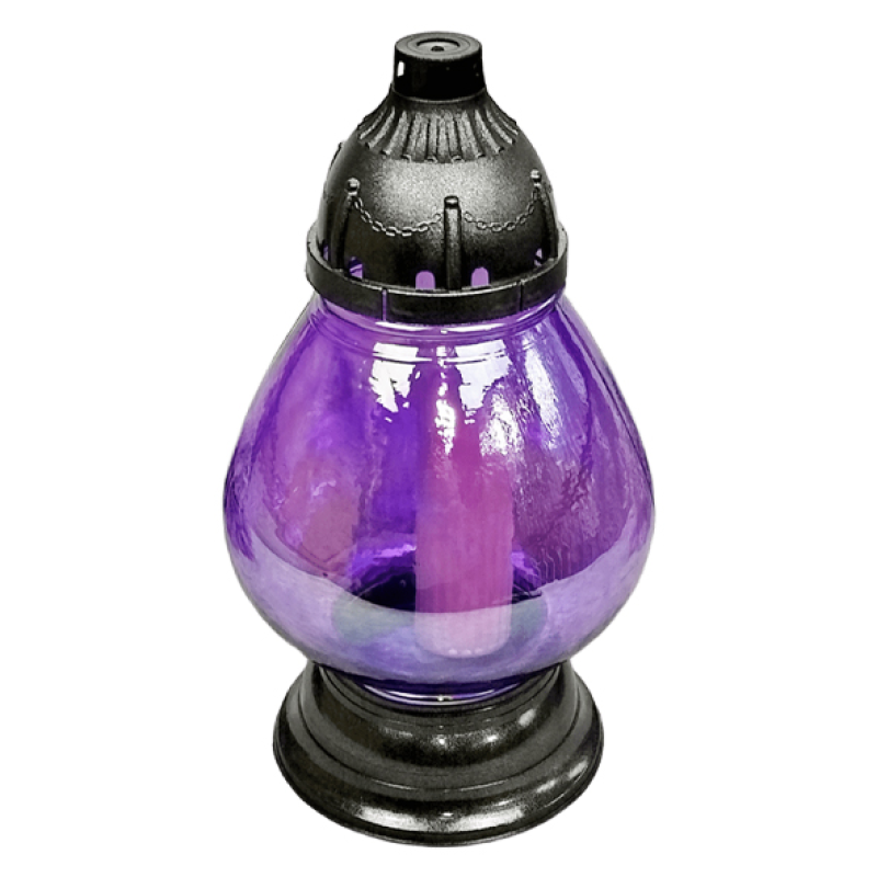 Лампадка велика скляна бузкова Koniak3 45год