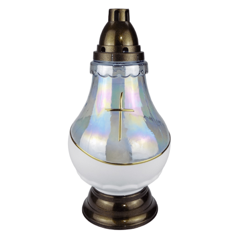 Лампадка велика скляна біла Koniak Tasma 64 год