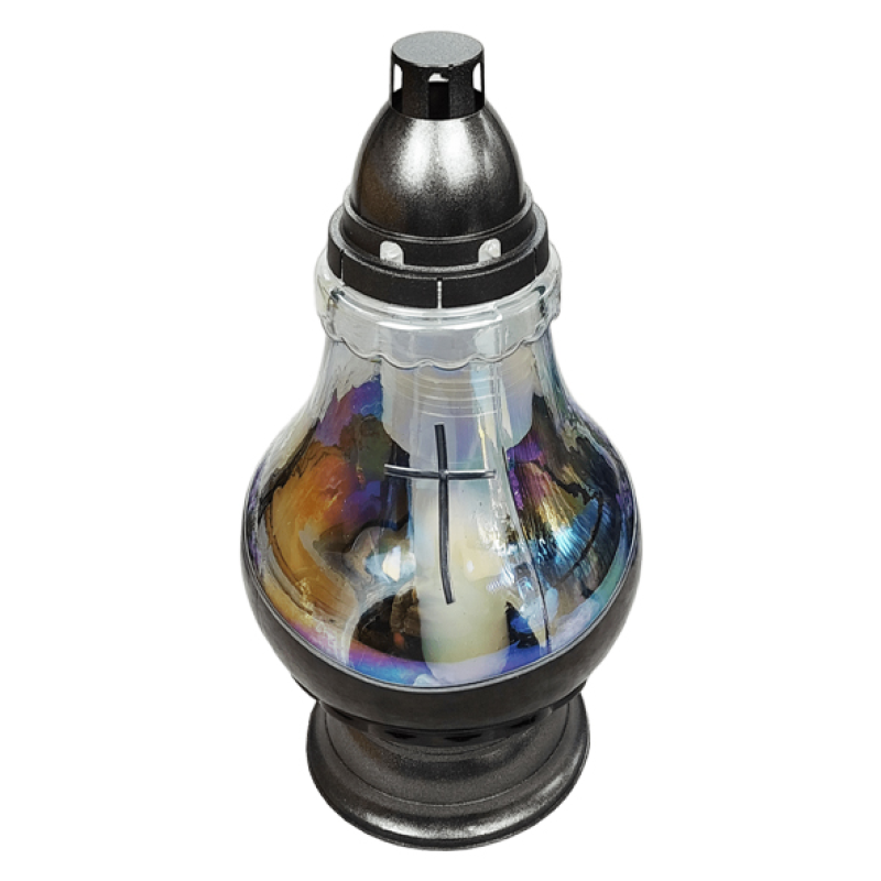 Лампадка велика скляна чорна Koniak Tasma 64 год