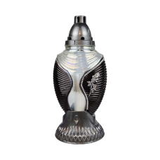 Лампадка скляна велика крила з трояндою L3020 чорна 64 год