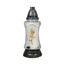 Лампадка скляна з трояндою середня  L304 20год