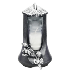 Лампадка середня з трояндою LP Lampa lisc 14год графіт