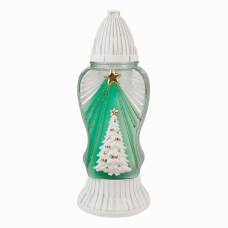 Лампадка скляна святкова Біла Ялинка LP-476